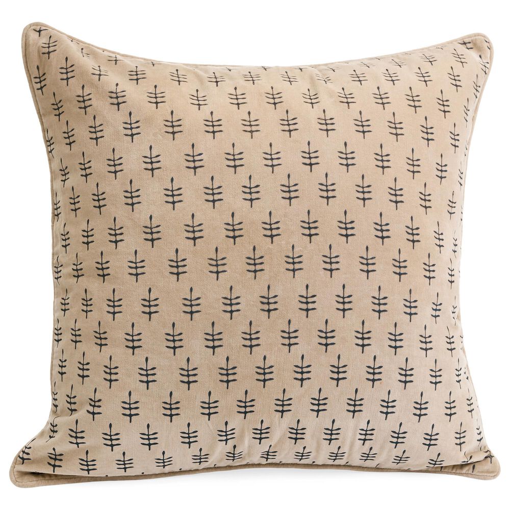 24" x 24" Throw Pillow in Beige and Dark Green, , large