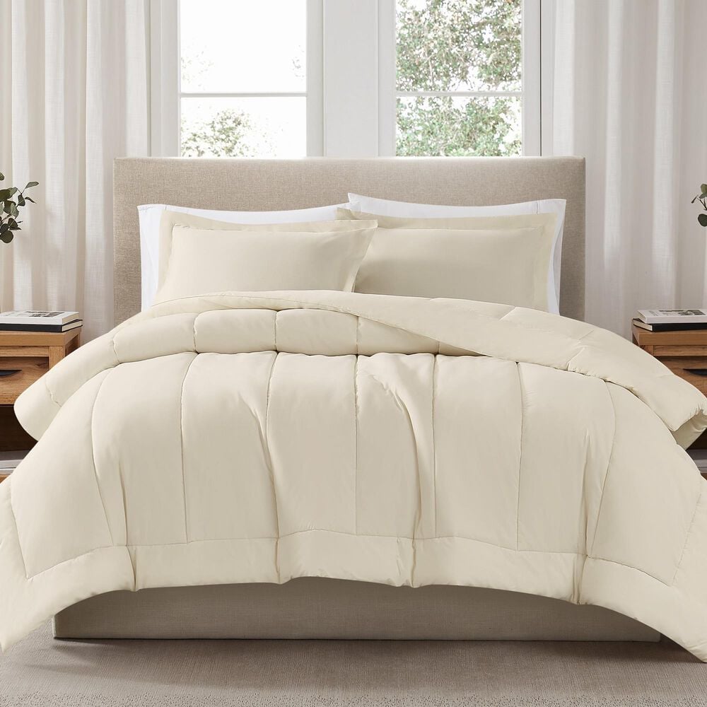 Pem America 3-Piece Solid Percale Full/Queen Comforter Set in Chalk, , large