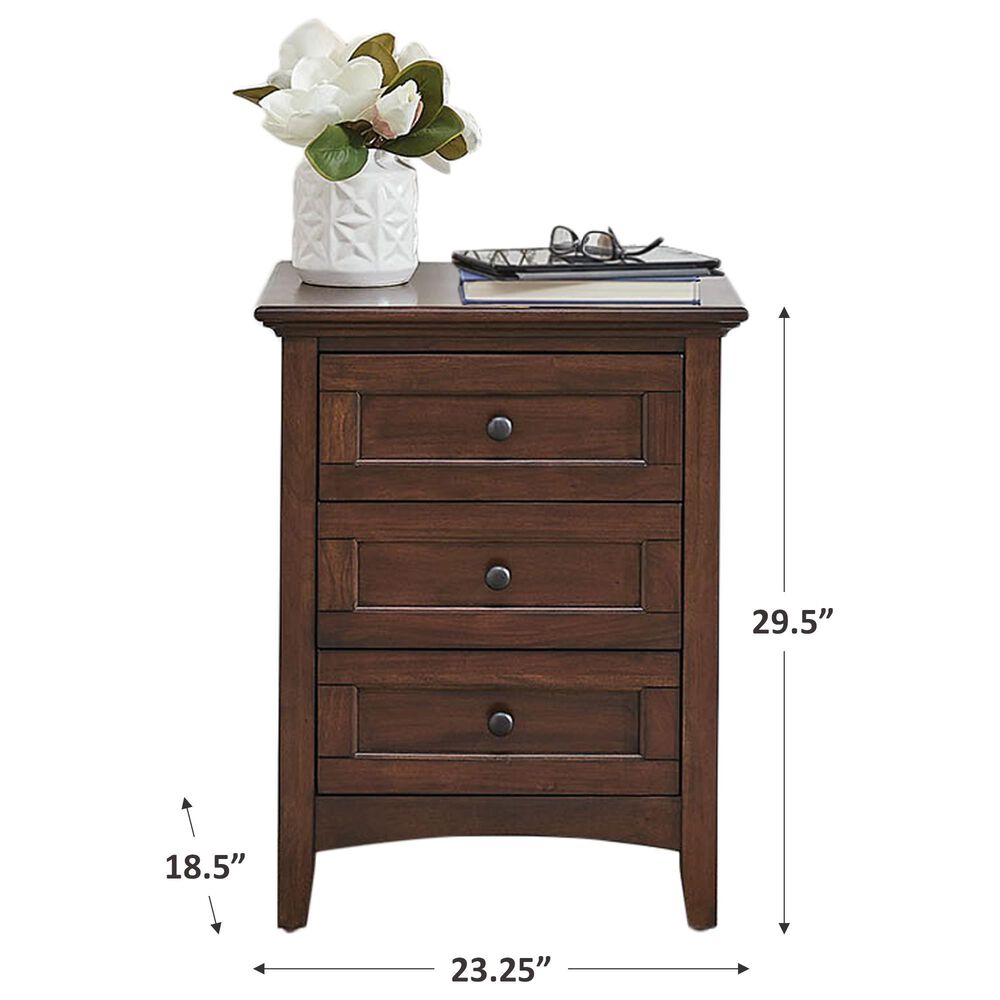 A-America Westlake 3-Drawer Nightstand in Brown Cherry, , large