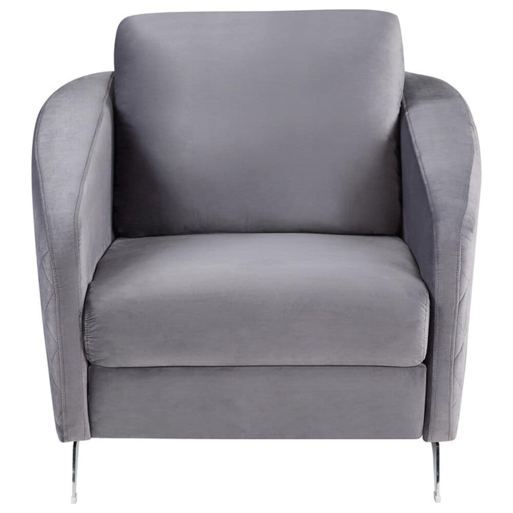 HOMLUX Diamond Accent Arm Chair in Gray, , large
