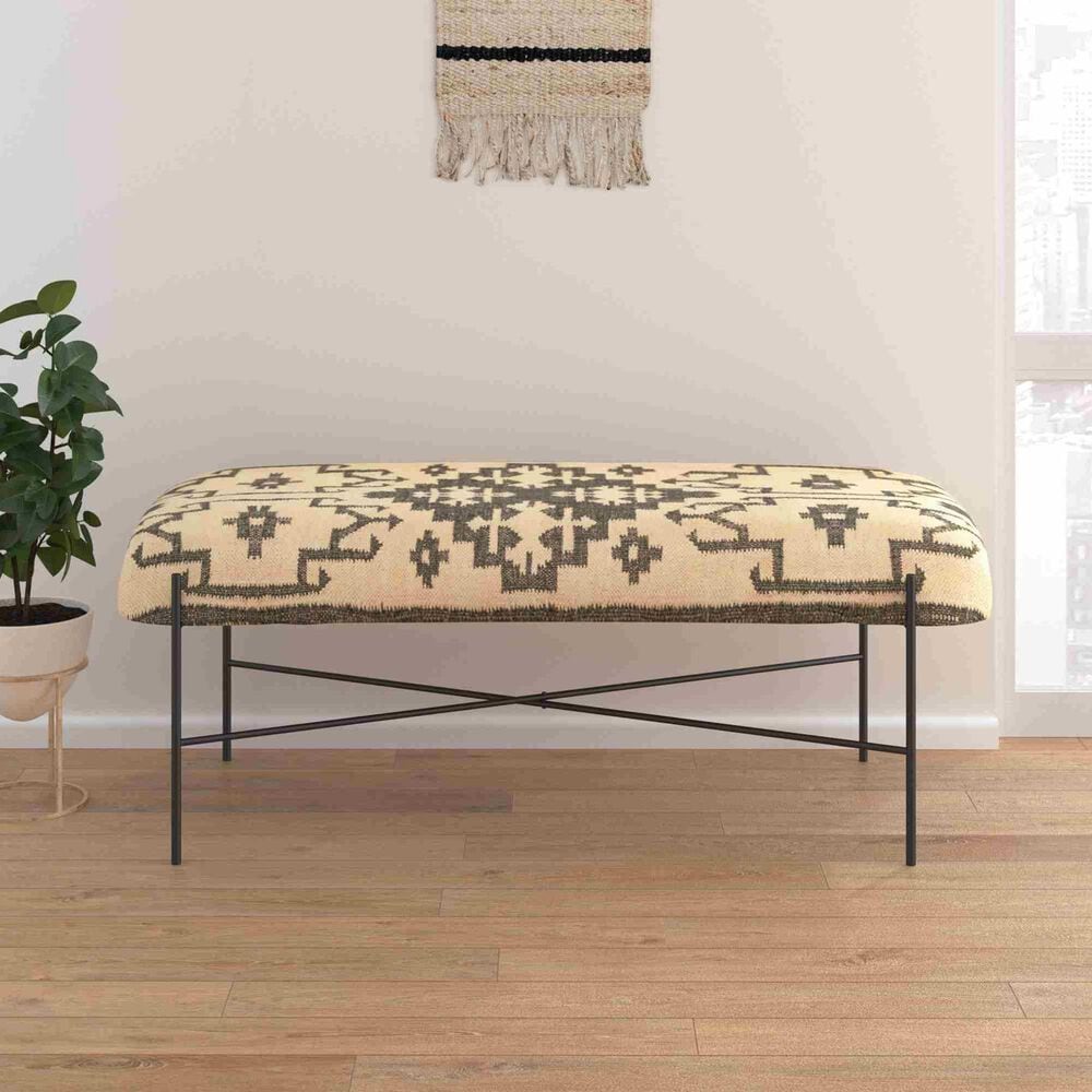 LR Home Barkely Accent Bench in Black, , large