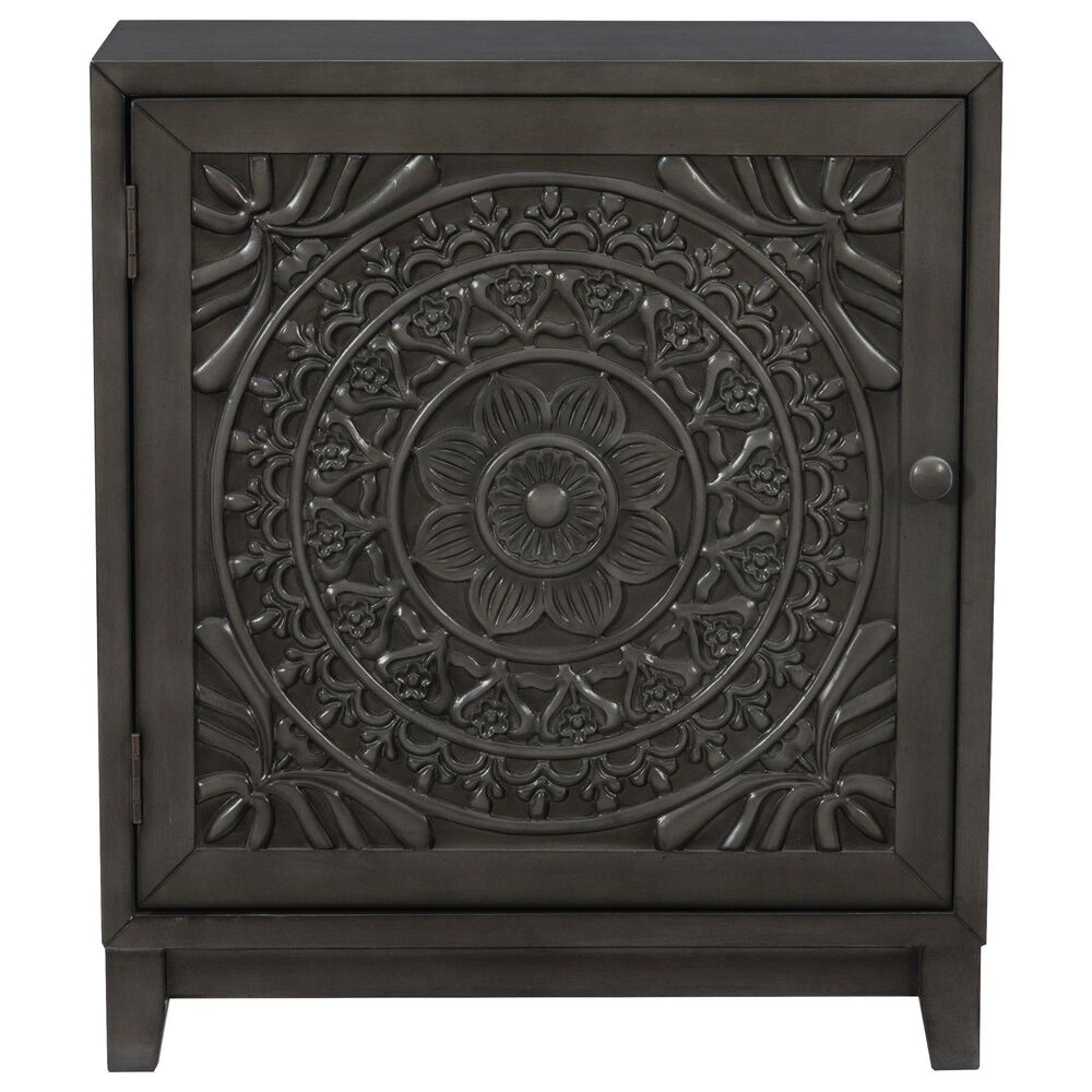 Linon Home Decor Grace Cabinet in Dark Grey, , large