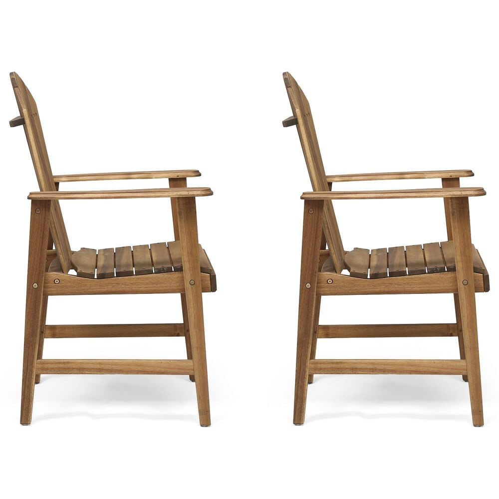 Hearth and Haven Outdoor Adirondack Dining Chair in Natural (Set of 2), , large