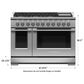 Fisher & Paykel 48" Freestanding Natural Gas Range with 6 Burners and Griddle in Stainless Steel, , large
