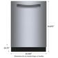 Bosch 800 Series 24" Built In Dishwasher in Stainless Steel, , large