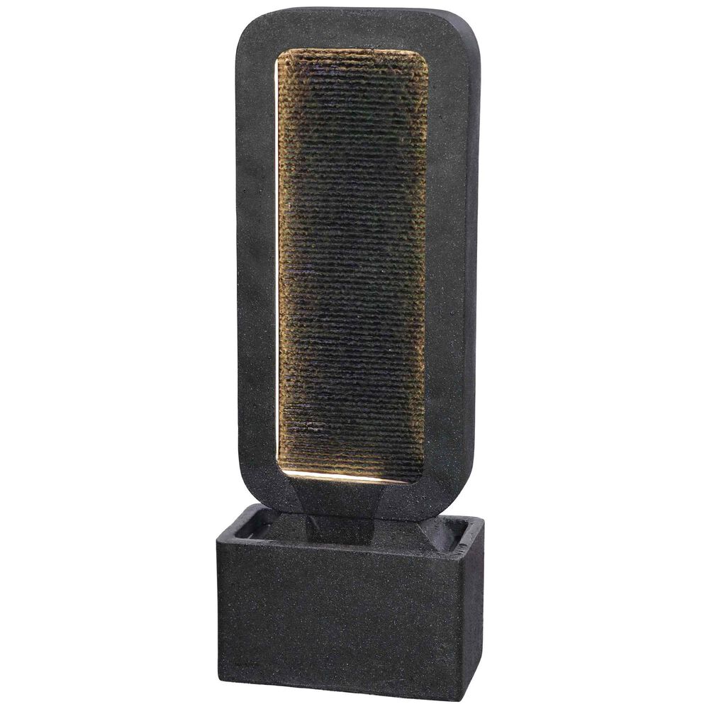 Alfresco Home Tranquility Resin Fountain with Lights in Black, , large