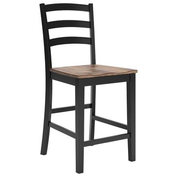 Ashley Wildenauer Counter Height Stool in Brown and Black, , large