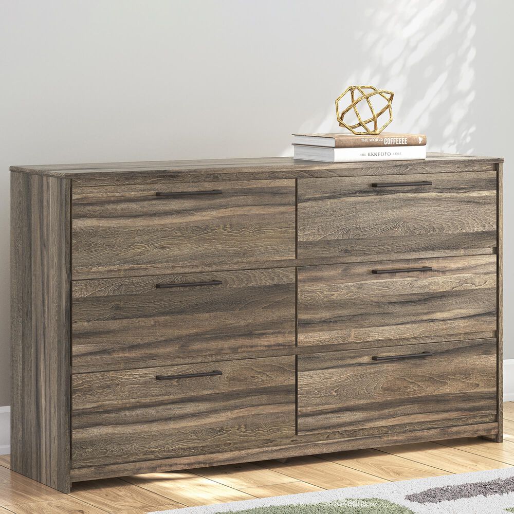 Ashley Elbrim 6-Drawer Dresser in Weathered Brown, , large