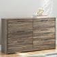 Ashley Elbrim 6-Drawer Dresser in Weathered Brown, , large