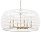 Golden Lighting Ellie 6-Light Chandelier with Bleached White Raphia Rope Shade in Modern Brushed Gold, , large