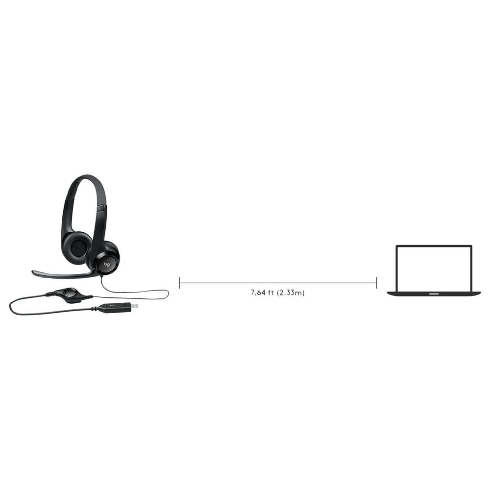 Logitech H390 USB Computer Headset with Noise Cancelling Mic in Black, , large