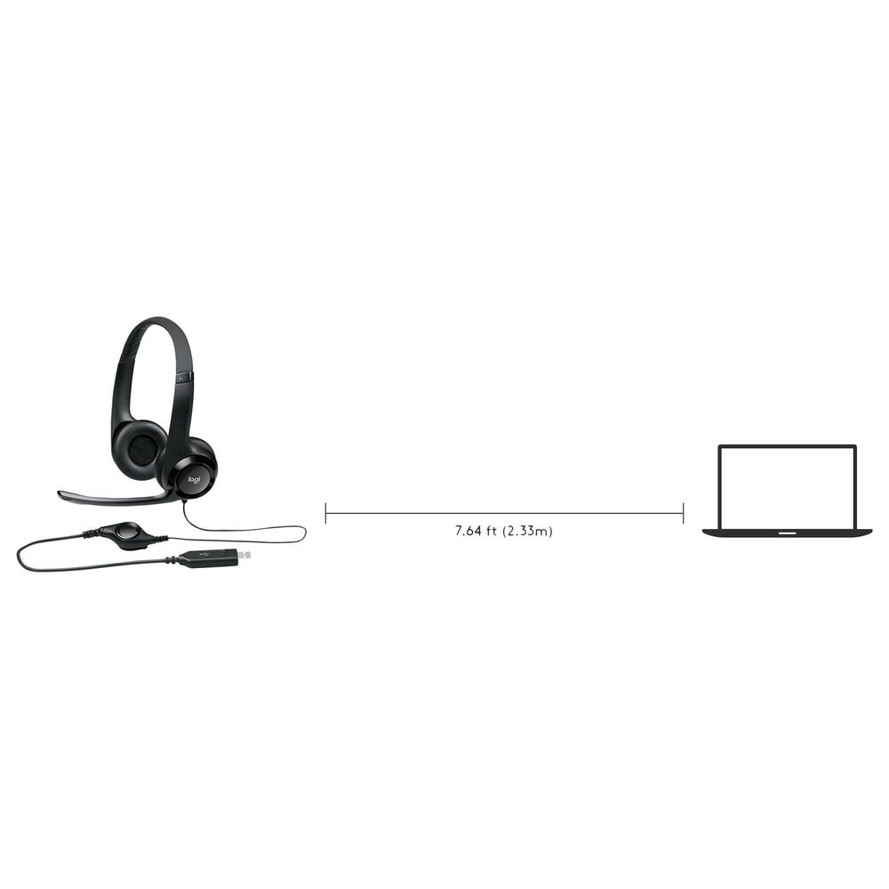 Logitech H390 USB Wired Computer Headset Noise-Canceling Mic Digital Sound  New