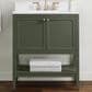 37B Ravello 30" Single Bathroom Vanity Cabinet in Deep Olive Green with Marble Top and Backsplash, , large
