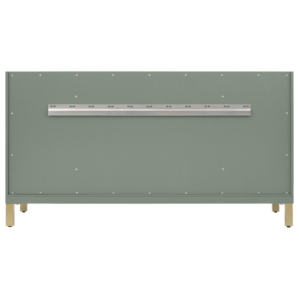 James Martin Vanities Chicago 60" Single Bathroom Vanity in Smokey Celadon with 3 cm Eternal Jasmine Pearl Quartz Top, Rectangular Sink and FreePower Wireless Charger, , large