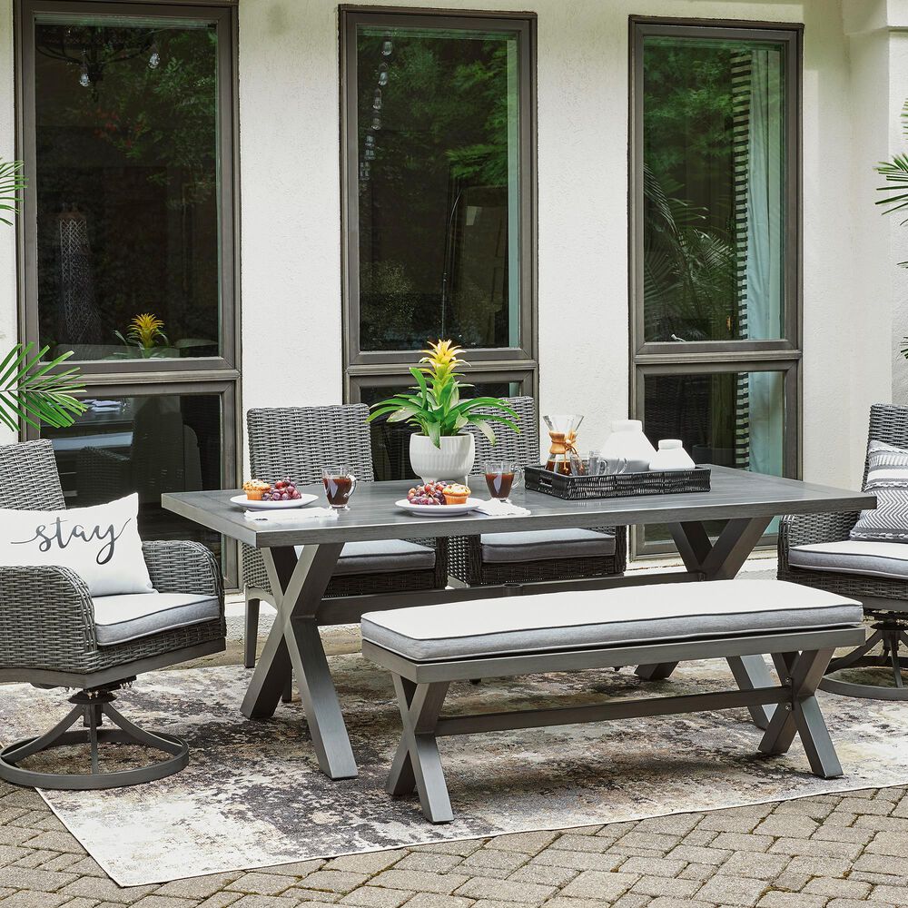 Ashley Elite Park Patio Bench in Gray, , large