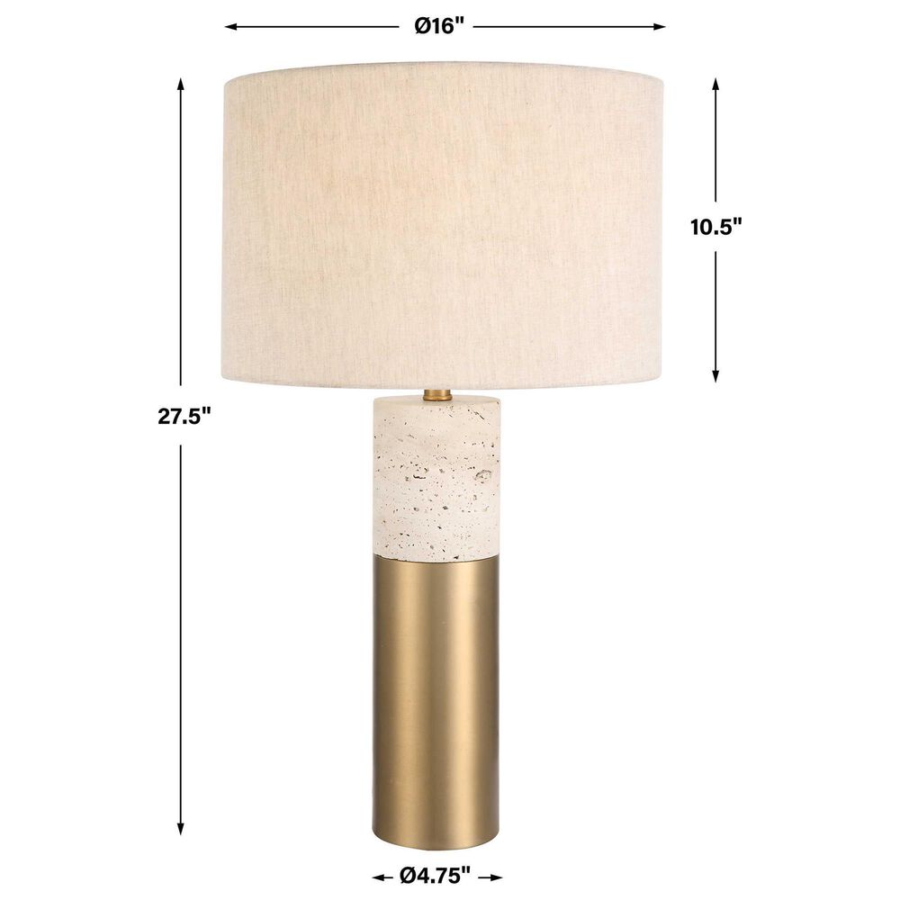 Uttermost Gravitas Table Lamp in Brushed Brass and Ivory, , large