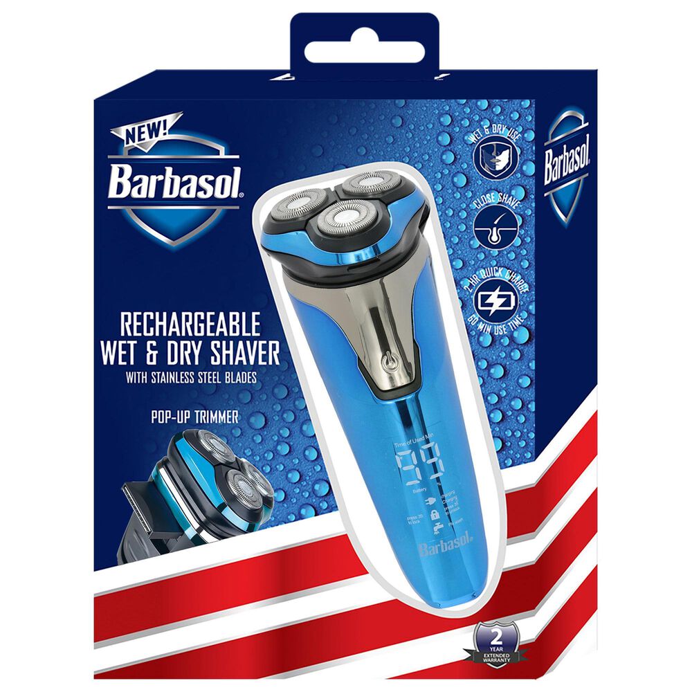 Barbosal Wet Rotary Shaver with LCD Display in Black and Blue, , large