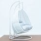 Leisuremod 2-Seat Hanging Egg Swing Chair with Light Grey Cushion in White, , large