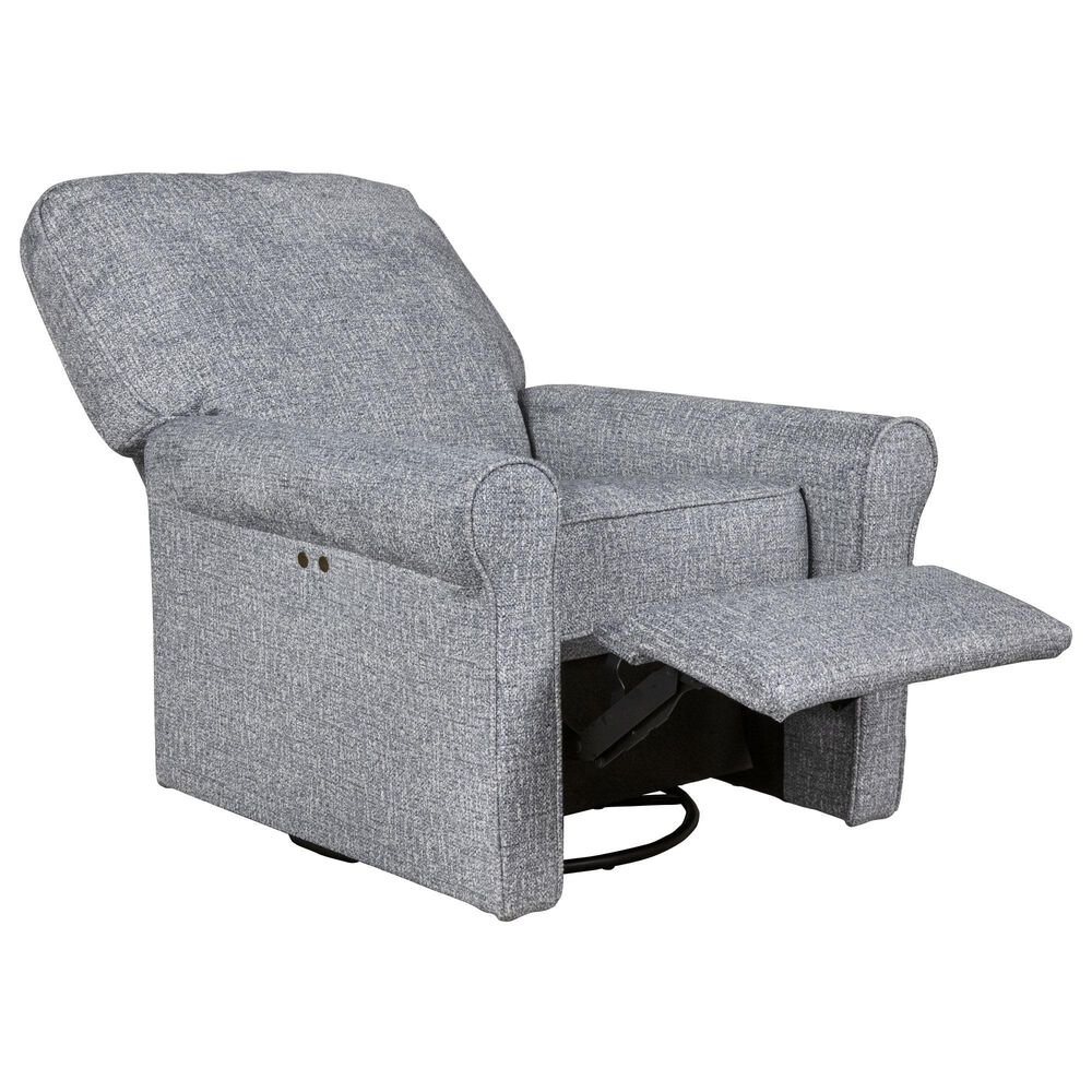 Best Home Furnishings Illusion Power Swivel Recliner in Denim, , large
