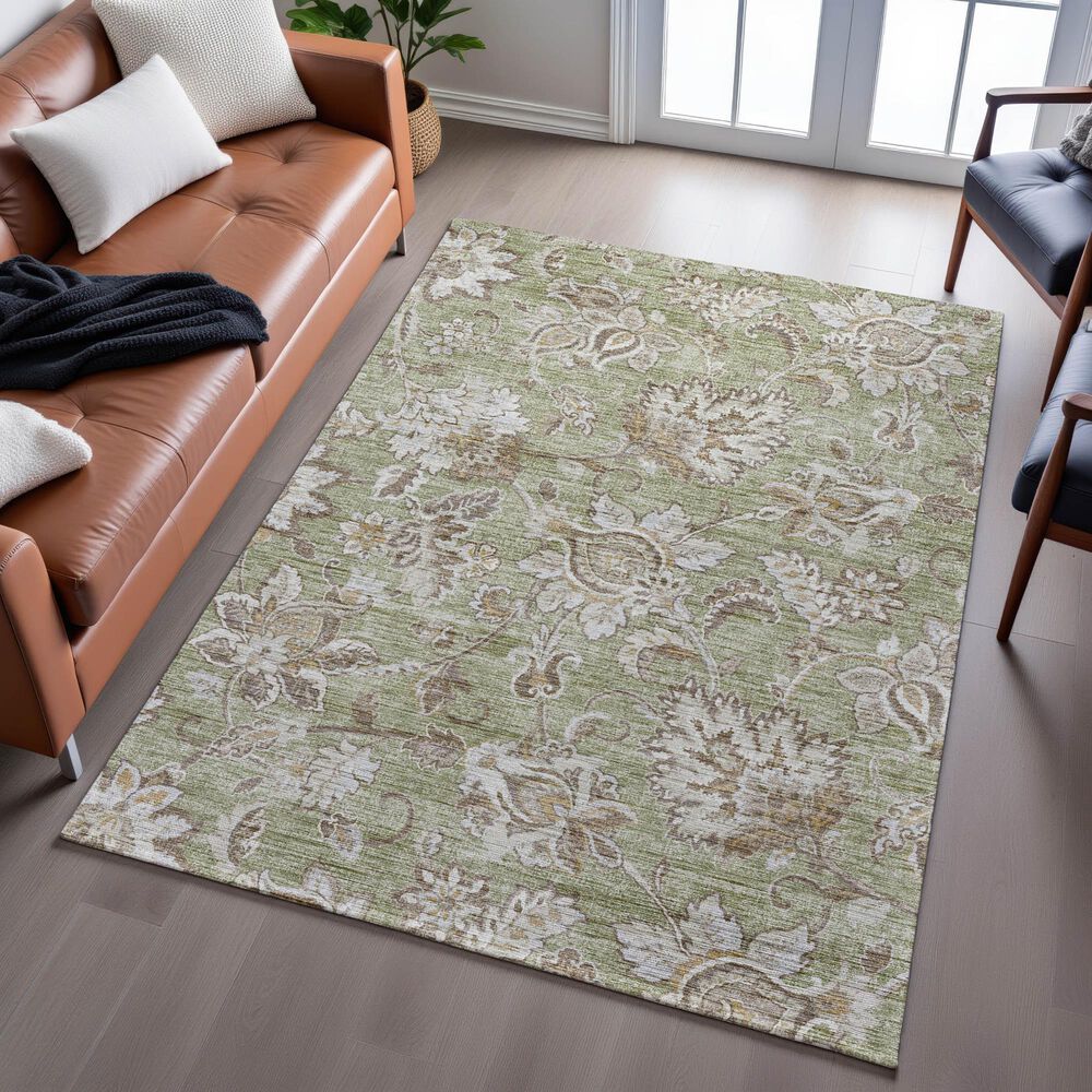 Dalyn Rug Company Silk Road Aloe, Fern, Taupe, Ivory and Copper 10&#39; x 14&#39; Area Rug, , large