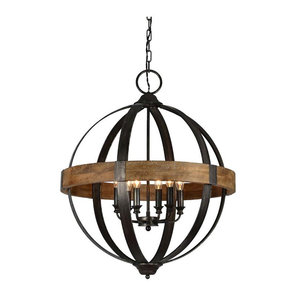 Southern Lighting Baker 6-Light Chandelier in Wood and Metal, , large