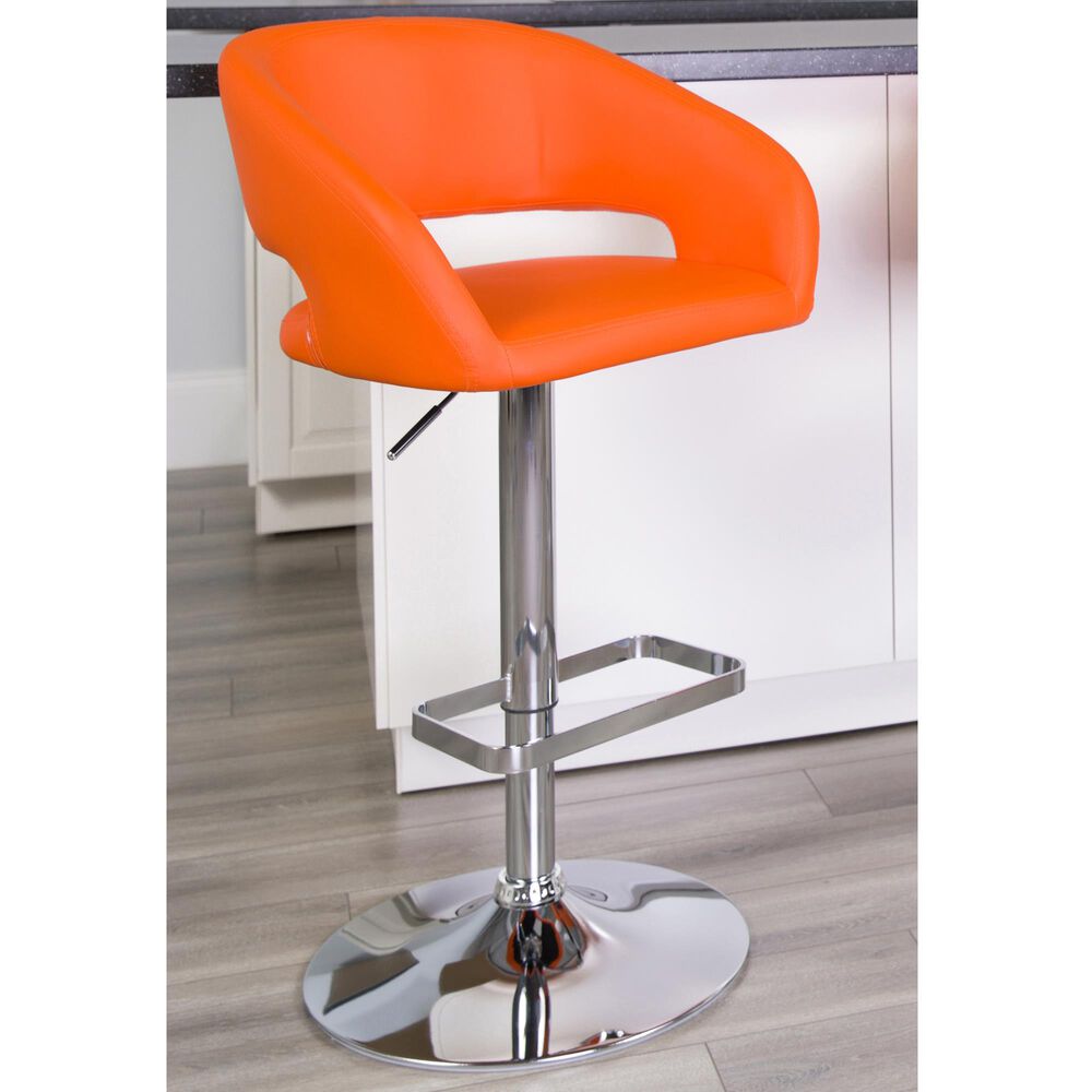 Flash Furniture Adjustable Barstool in Orange, , large