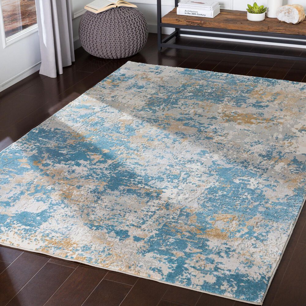 Surya Aisha 12&#39; x 15&#39; Light Blue, Mustard, Light Gray and Off-White Area Rug, , large