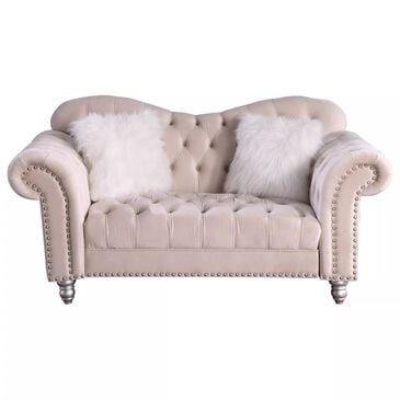 Morden Fort America Stationary Loveseat in Beige Velvet, , large