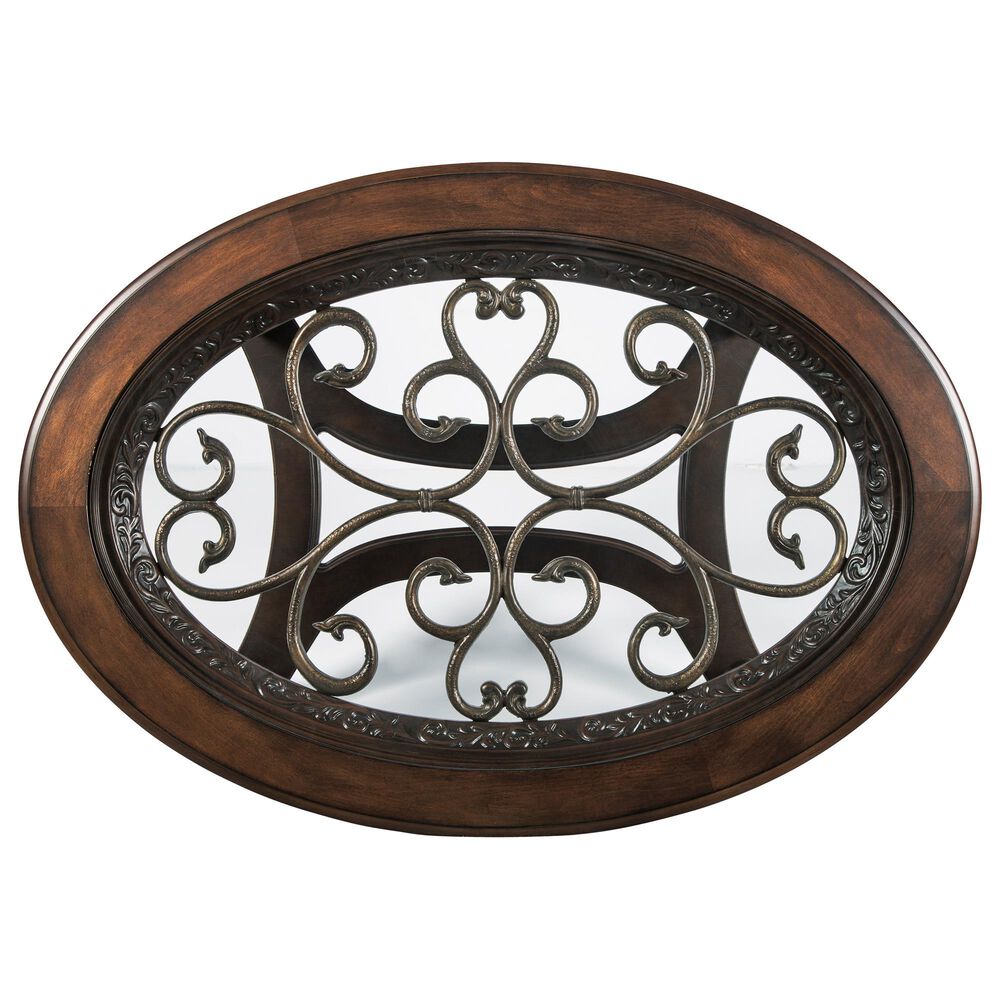 Ashley Norcastle Coffee Table in Dark Brown and Clear, , large