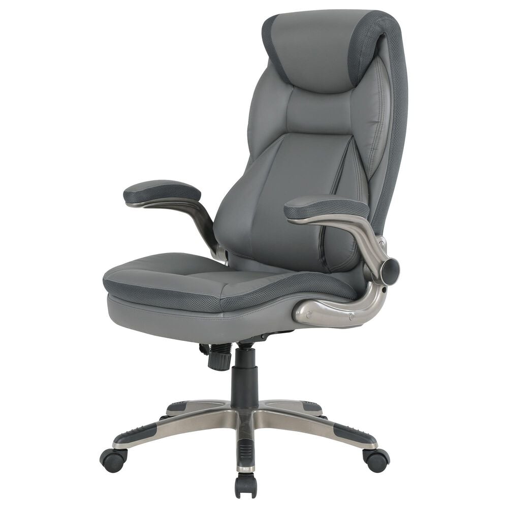 Valor Living Executive Chair with Charcoal Grey Upholstery in Titanium, , large