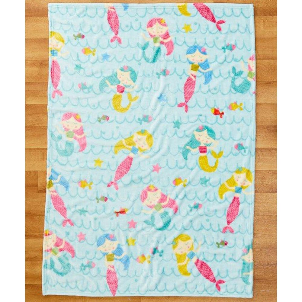 Duke Imports 41" x 57" Pretty Mermaids Baby Blanket in Blue, , large