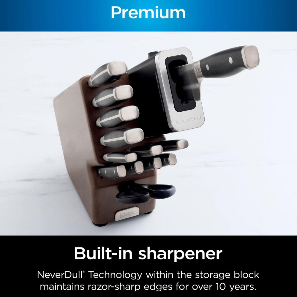 Ninja 13-Piece Knife Block Set in Walnut and Black, , large