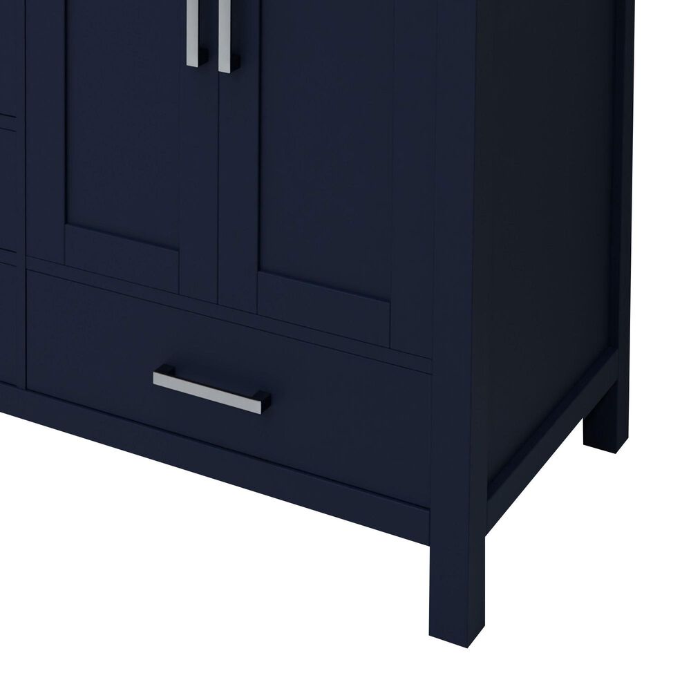 Lexora Home Jacques 60" Double Bathroom Vanity in Navy Blue with 2 cm White Quartz Top and Rectangular Sinks, , large