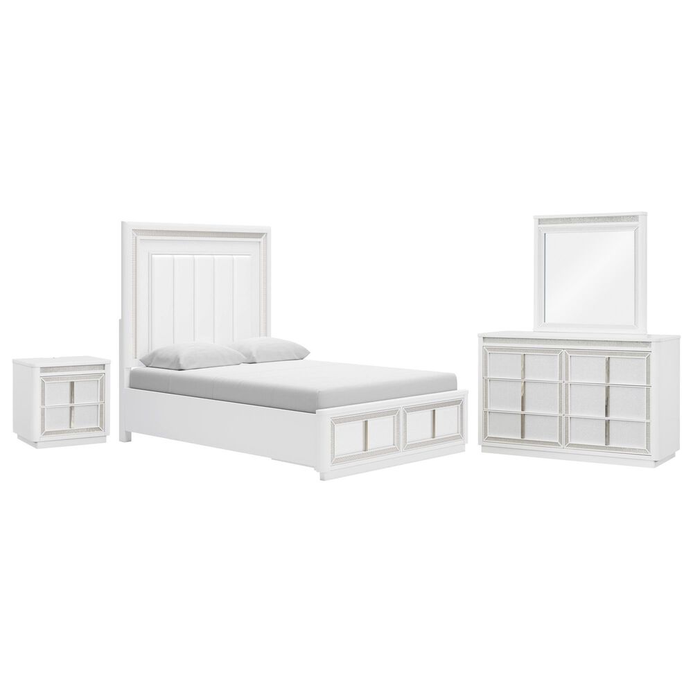 Millenium Chalanna 4-Piece Queen Bedroom Set in White Lacquer, , large
