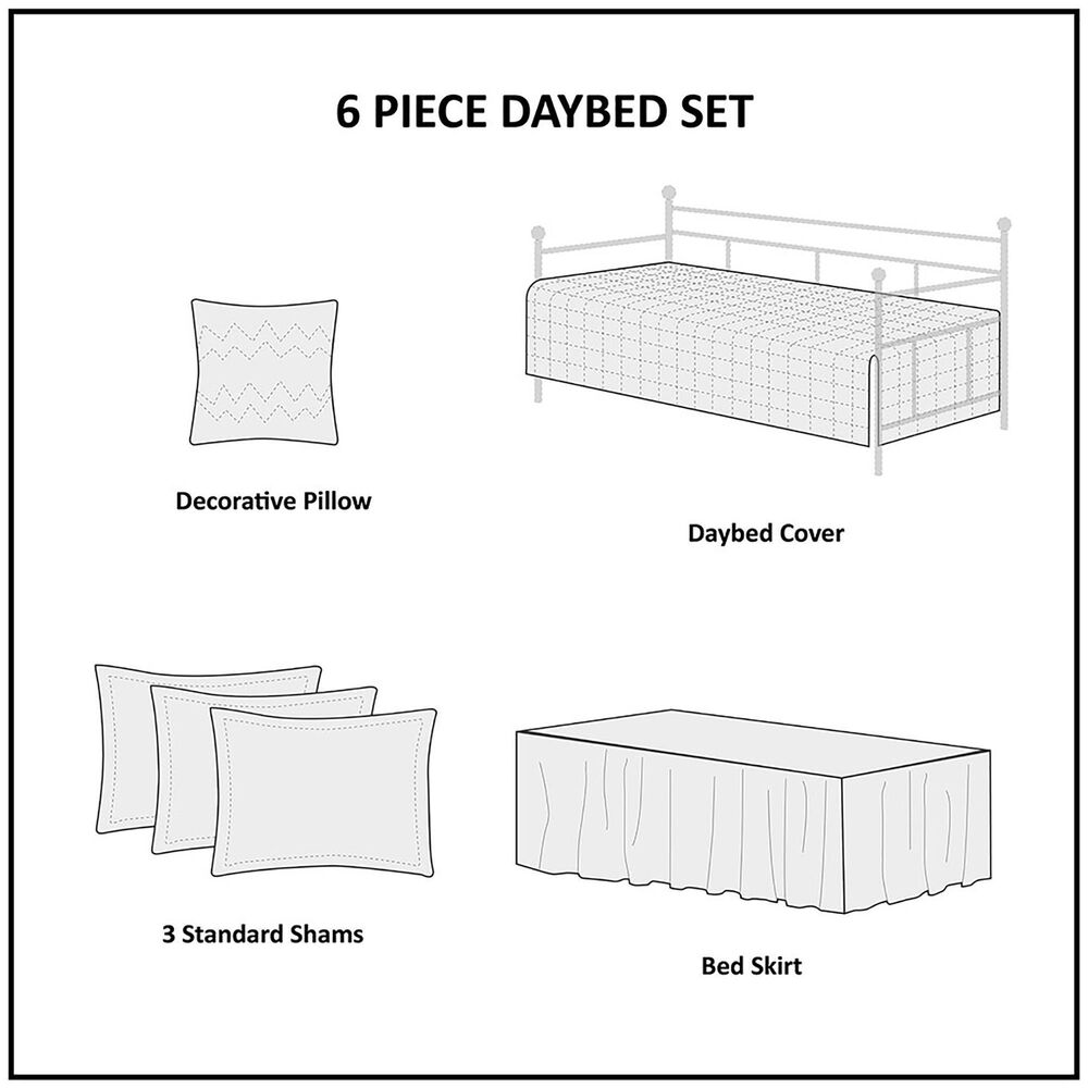 Hampton Park Boone 6-Piece Reversible Daybed Cover Set in Brown, , large