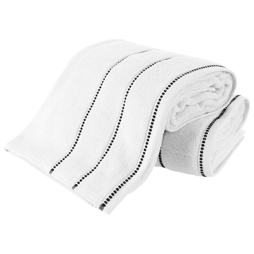 Timberlake Lavish Home Zero Twist 2-Piece Towel Set in White and Black, , large