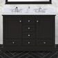 Lexora Home Dukes 48" Double Bathroom Vanity in Espresso with 2 cm White Quartz Top and Rectangular Sinks, , large