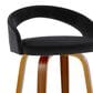 LumiSource Grotto Swivel Counter Stool with Black Velvet Upholstery in Walnut Wood and Black (Set of 2), , large