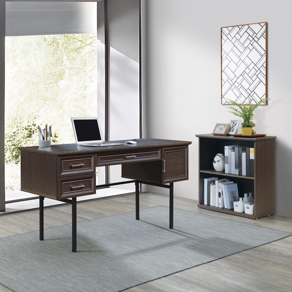Valor Living Jefferson 2-Shelf Bookcase in Espresso, , large