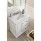 James Martin Vanities De Soto 30" Single Bathroom Vanity in Bright White with 3 cm Carrara White Marble Top and Rectangular Sink, , large