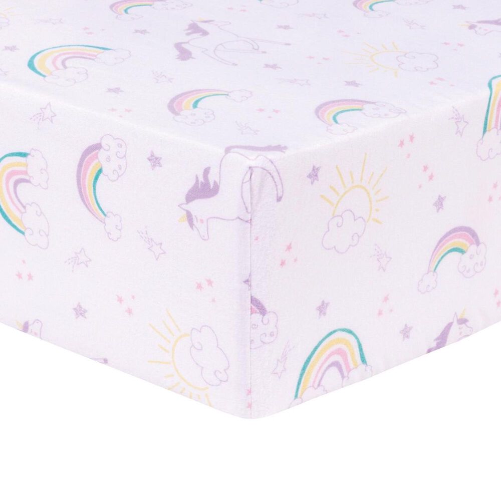 Trend Labs Unicorn Deluxe Flannel Fitted Crib Sheet in White, , large