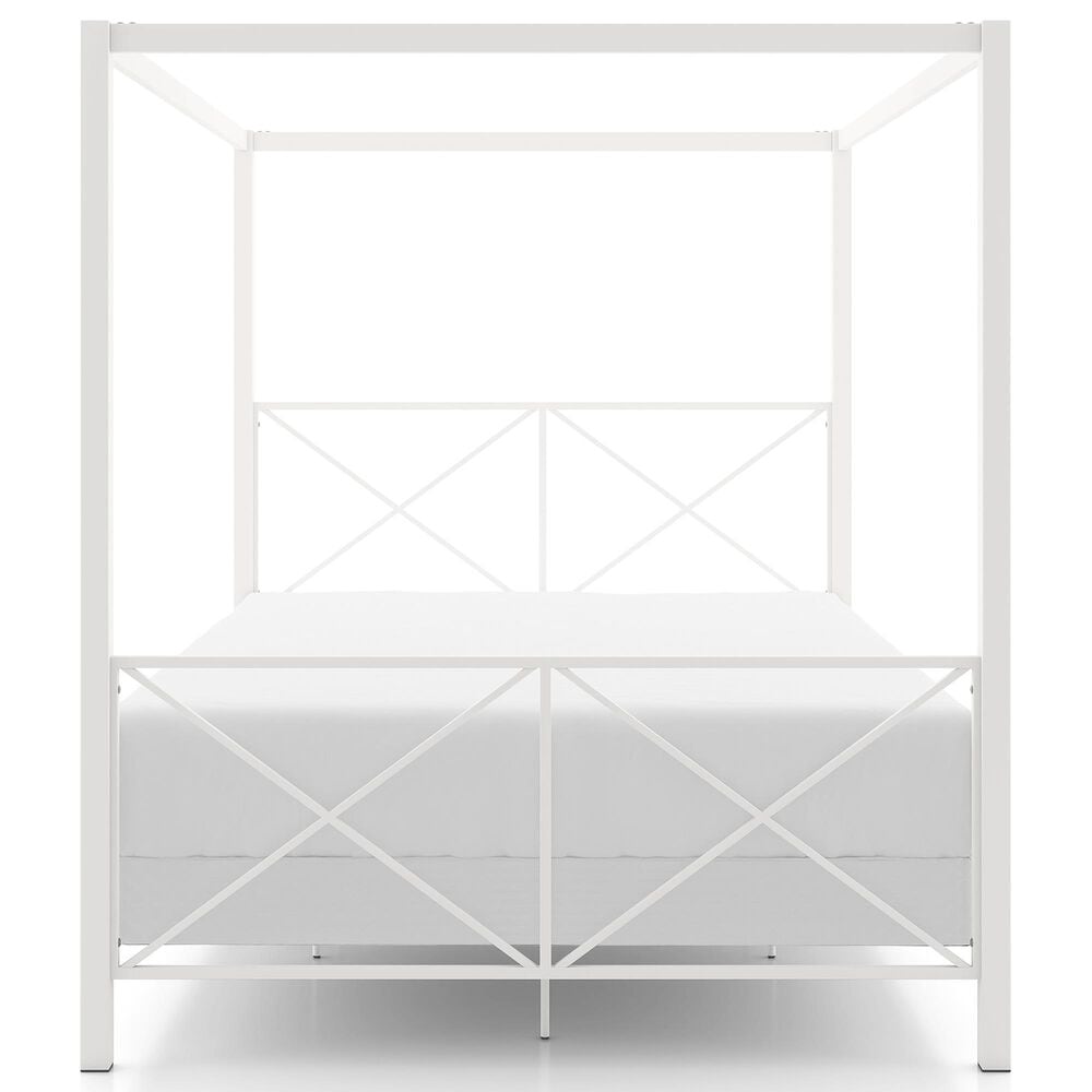 Furniture of America Rosadale Full X-Cross Canopy Bed in White, , large