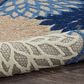 Nourison Aloha ALH05 7"10" Round Blue and Multicolor Indoor/Outdoor Area Rug, , large