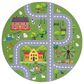 Safavieh Kids Playhouse 5" Round Dark Green and Light Grey Rug, , large