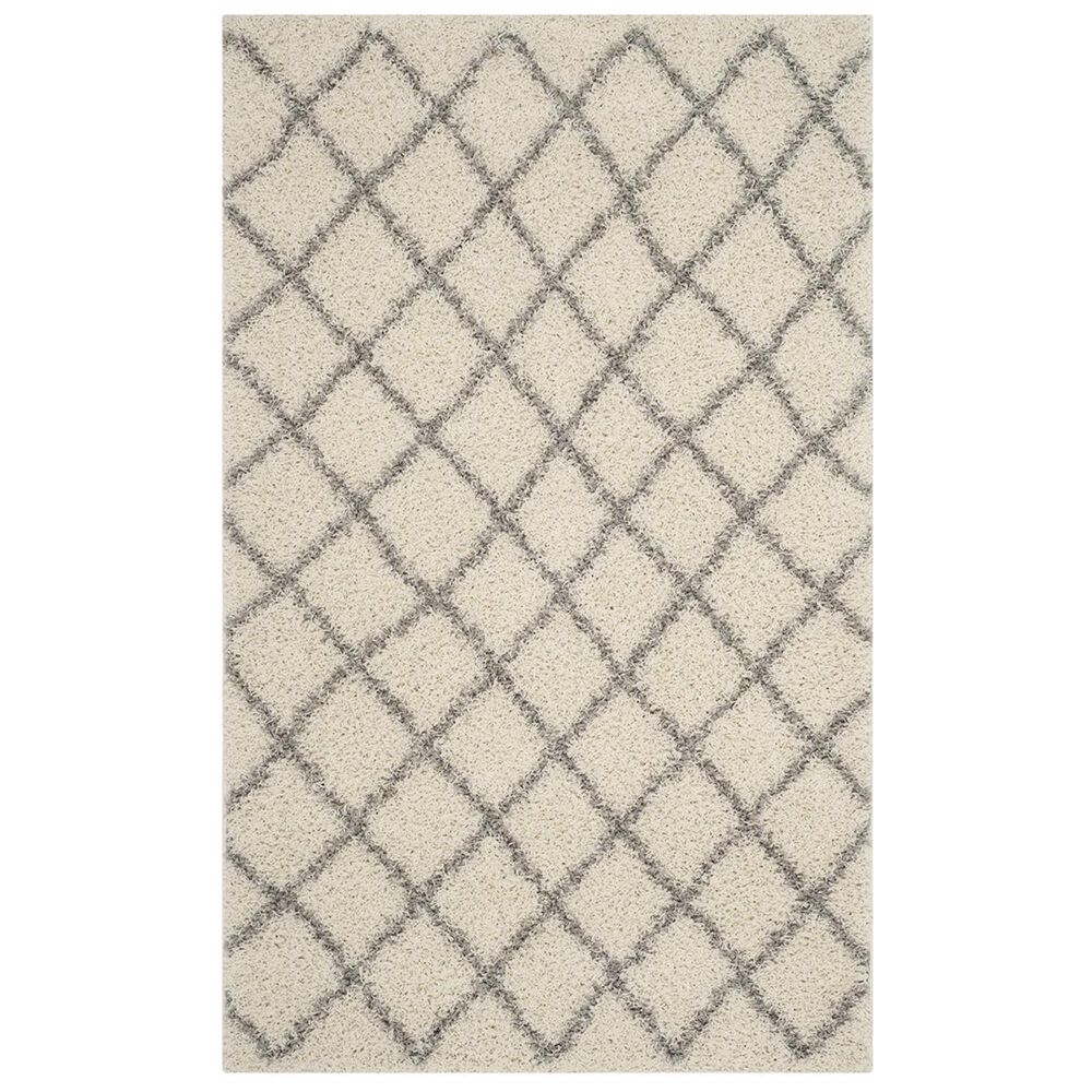 Safavieh Dallas Shag SGD258F-4 4&#39; x 6&#39; Ivory/Grey Area Rug, , large