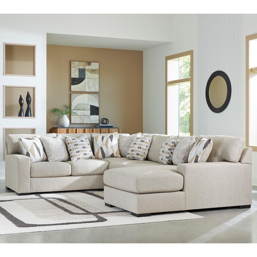 ASHLEY Laurelgrove 4-Piece Right Facing Sectional with Chaise in Pebble, , large
