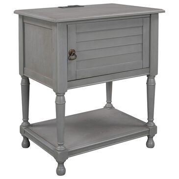 Hearth and Haven Annalees Nightstand with USB in Gray, , large