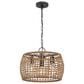 Golden Lighting Weavelight 3-Light Pendant in Natural Black, , large