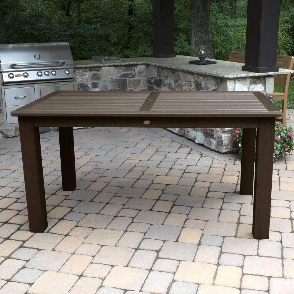 Highwood USA Weatherly 7-Piece 72&quot; Rectangular Patio Counter Height Dining Set in Weathered Acorn, , large