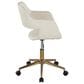Lumisource Margarite Task Chair with Cream Faux Leather Cushion in Gold, , large